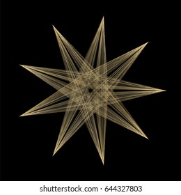 Graphic abstract geometric shape with connected lines. Vector illustration