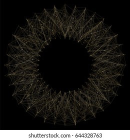 Graphic abstract geometric shape with connected lines. Vector illustration