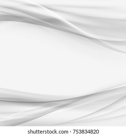 Graphic abstract gradient swoosh border elegant wave grey background. Soft mild futuristic lines certificate layout template. Mild liquid elegant smoke waves design. Vector illustration
