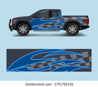 Graphic abstract grunge stripe designs for Truck decal, cargo van and car wrap vector