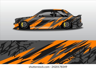 Graphic abstract line racing background kit design for vehicle, race car, rally, adventure and livery wrapping