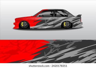 Graphic abstract line racing background kit design for vehicle, race car, rally, adventure and livery wrapping