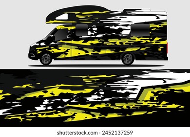 Graphic abstract line racing background kit design for wrap vehicle, race car, rally, adventure and livery stickers