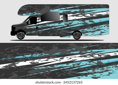 Graphic abstract line racing background kit design for wrap vehicle, race car, rally, adventure and livery stickers