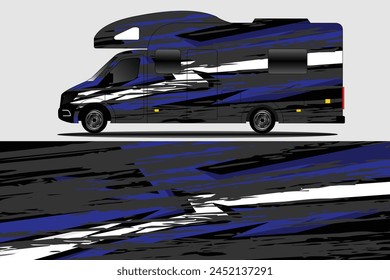 Graphic abstract line racing background kit design for wrap vehicle, race car, rally, adventure and livery stickers