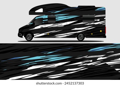 Graphic abstract line racing background kit design for wrap vehicle, race car, rally, adventure and livery stickers