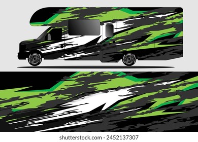 Graphic abstract line racing background kit design for wrap vehicle, race car, rally, adventure and livery stickers