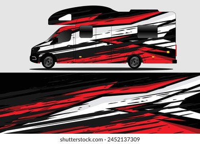Graphic abstract line racing background kit design for wrap vehicle, race car, rally, adventure and livery stickers