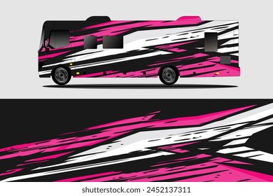 Graphic abstract line racing background kit design for wrap vehicle, race car, rally, adventure and livery stickers