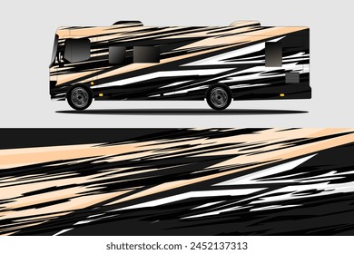 Graphic abstract line racing background kit design for wrap vehicle, race car, rally, adventure and livery stickers