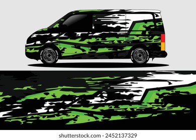 Graphic abstract line racing background kit design for wrap vehicle, race car, rally, adventure and livery stickers