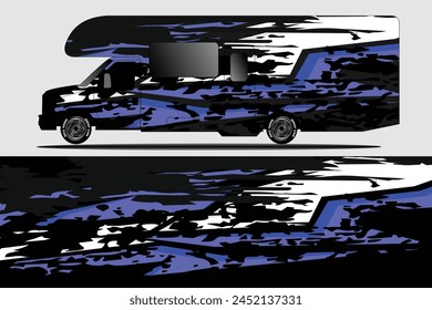 Graphic abstract line racing background kit design for wrap vehicle, race car, rally, adventure and livery stickers