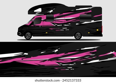Graphic abstract line racing background kit design for wrap vehicle, race car, rally, adventure and livery stickers