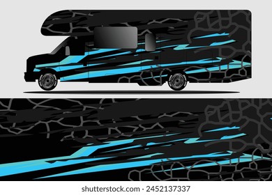 Graphic abstract line racing background kit design for wrap vehicle, race car, rally, adventure and livery stickers