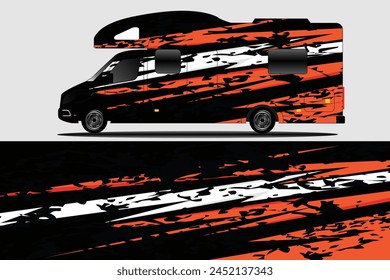 Graphic abstract line racing background kit design for wrap vehicle, race car, rally, adventure and livery stickers