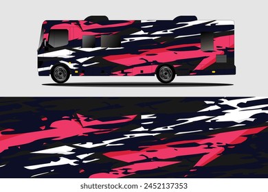 Graphic abstract line racing background kit design for wrap vehicle, race car, rally, adventure and livery stickers