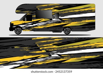 Graphic abstract line racing background kit design for wrap vehicle, race car, rally, adventure and livery stickers