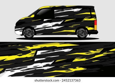Graphic abstract line racing background kit design for wrap vehicle, race car, rally, adventure and livery stickers