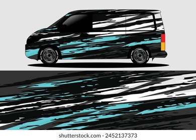 Graphic abstract line racing background kit design for wrap vehicle, race car, rally, adventure and livery stickers