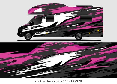 Diseño de fondo de carreras de línea abstracta gráfica para envolver el vehículo, coche de carreras, rally, aventura y pegatinas de librea