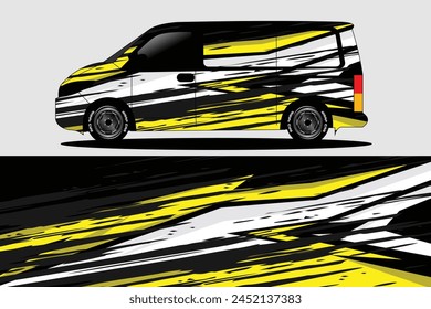 Graphic abstract line racing background kit design for wrap vehicle, race car, rally, adventure and livery stickers