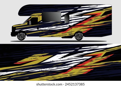 Graphic abstract line racing background kit design for wrap vehicle, race car, rally, adventure and livery stickers