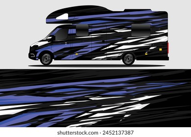 Graphic abstract line racing background kit design for wrap vehicle, race car, rally, adventure and livery stickers