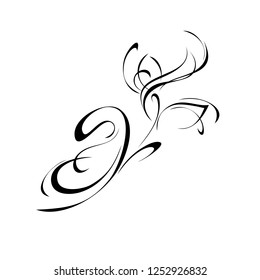 graphic abstract pattern in black lines on white background