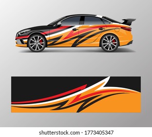 graphic abstract racing designs for vehicle Sticker vinyl wrap. Car decal vector