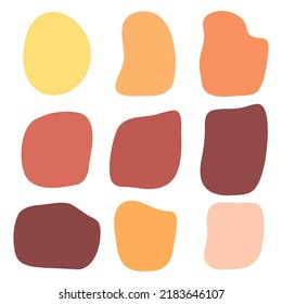 Graphic abstract spots brown, ocher, orange, yellow