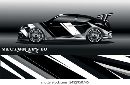  Graphic abstract stripe designs for branding, race and drift livery car