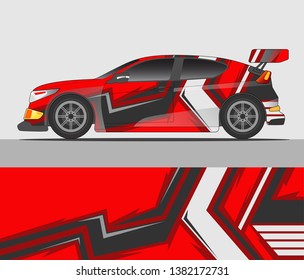 Graphic abstract stripe racing background designs for vehicle, rally, race, advertisement, adventure and livery car
