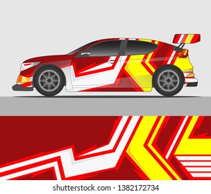 Graphic abstract stripe racing background designs for vehicle, rally, race, advertisement, adventure and livery car