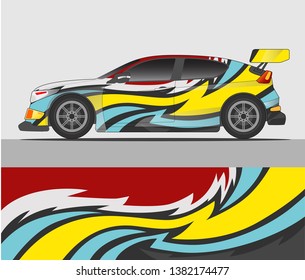 Graphic abstract stripe racing background designs for vehicle, rally, race, advertisement, adventure and livery car