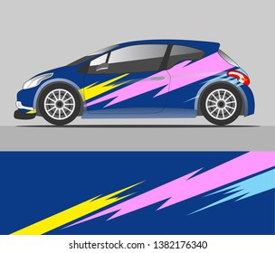 Graphic abstract stripe racing background designs for vehicle, rally, race, advertisement, adventure and livery car