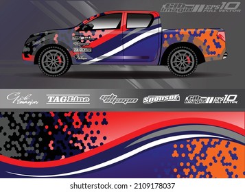 Graphic abstract stripe racing background kit designs for wrap vehicle, race car, nascar car