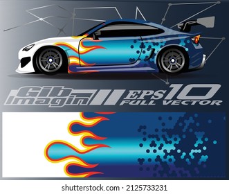 Graphic abstract stripe racing background designs for vehicle, rally, race, adventure and car racing livery. - Vector