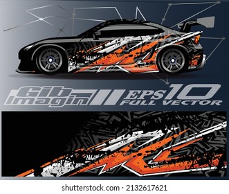 Graphic abstract stripe racing background designs for vehicle, rally, race, adventure and car racing livery