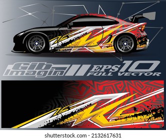 Graphic abstract stripe racing background designs for vehicle, rally, race, adventure and car racing livery