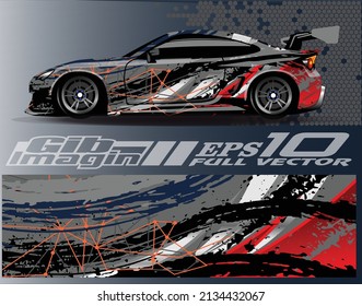 Graphic abstract stripe racing background designs for vehicle, rally, race, adventure and car racing livery