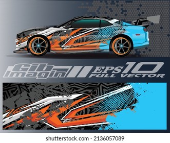Graphic abstract stripe racing background designs for vehicle rally race adventure and car racing