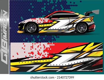 Graphic abstract stripe racing background designs for vehicle  rally race adventure and car racing livery