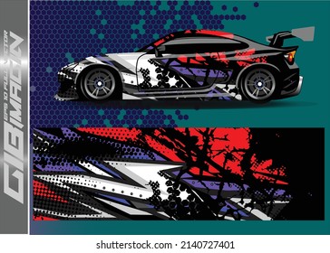 Graphic abstract stripe racing background designs for vehicle  rally race adventure and car racing livery