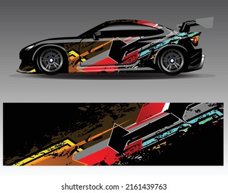 Graphic abstract stripe racing background kit designs for wrap vehicle race car rally adventure and livery