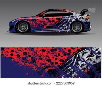 Graphic abstract stripe racing background kit designs for wrap vehicle race car rally adventure and livery