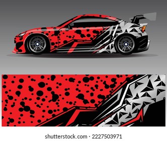 Grafikabstrakter, abstrakter Streifen-Hintergrund-Kit-Designs für Wrackwagen-Rallye-Abenteuer und Livery