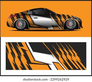 Graphic abstract stripe racing background car decal wrap design