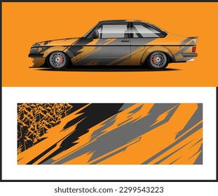 Graphic abstract stripe racing background car decal wrap design