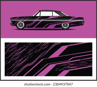 Diseño gráfico abstracto de banda de carreras de fondo del coche de ajuste de decal