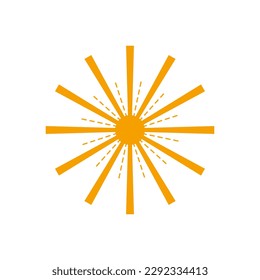 Graphic abstract sun, Sun symbol, Astrological symbols, Vector illustration, Silhouette. Vector design element.